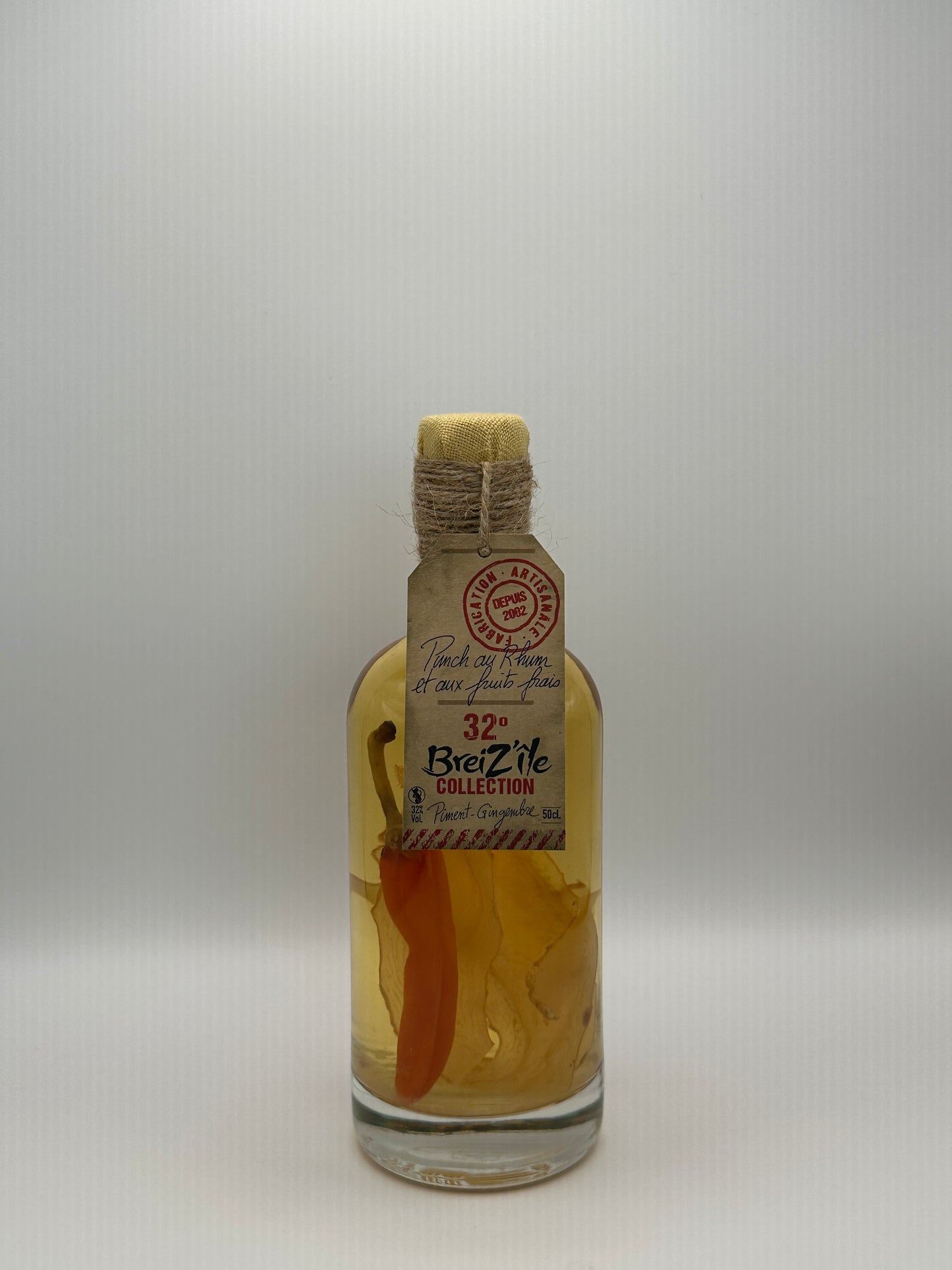 Punch au Rhum et aux fruits frais "Piment-Gimgembre" - Breiz'île - 50cl